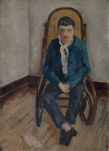 Portrait of the painter Walter Kurt Wiemken, oil on board, 58.5 x 46 cm (with frame), unmarked, Max