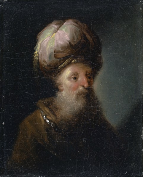 Study Head (Orientale), half profile to the right, oil on panel, 14.7 x 11.9 cm, not marked, Johann
