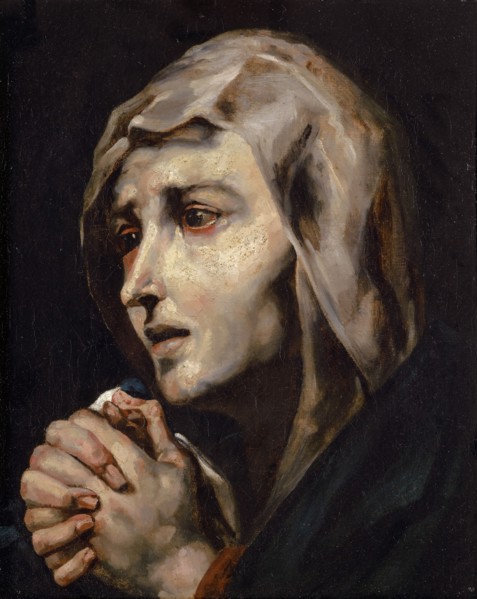 Mater dolorosa, copie d'après Ribera, c. 1811-1815, oil on canvas, 46.2 x 37 cm, unmarked, Théodore