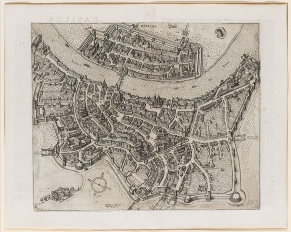 Small birdshow from Basel, from the southwest, drawing 1615, probably after 1620 etched in Holla,