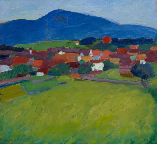 Village Murnau, 1908, oil on cardboard, 49 x 53.5 cm, signed and dated, l .: A. Jawlensky .,