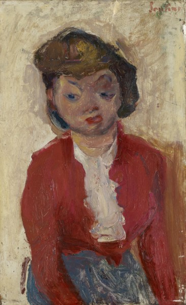 La jeune Anglaise, around 1934, oil on panel, 56 x 34 cm, signed above: Soutine, Stiftung Im