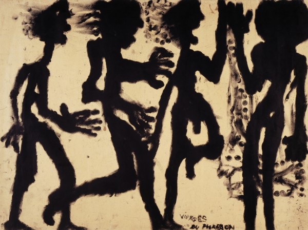 Vierges du pharaon, 1937/42, fingerprint, black ink on paper, 43 x 58 cm, inscribed and signed., M