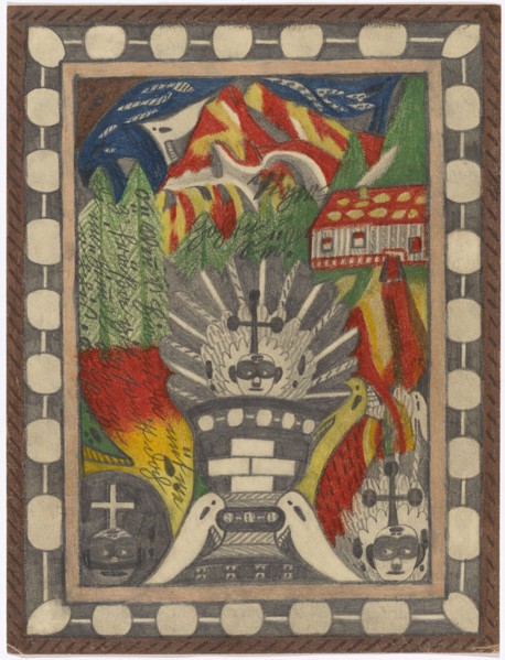 Tiger = Zohrn = Giant = Glacier, = Hochalp = Stok, in Northwest = India, 1917, pencil and colored