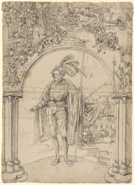 Broken glass with Swiss Confederation, in the upper picture Storm on a fortress, around 1507,