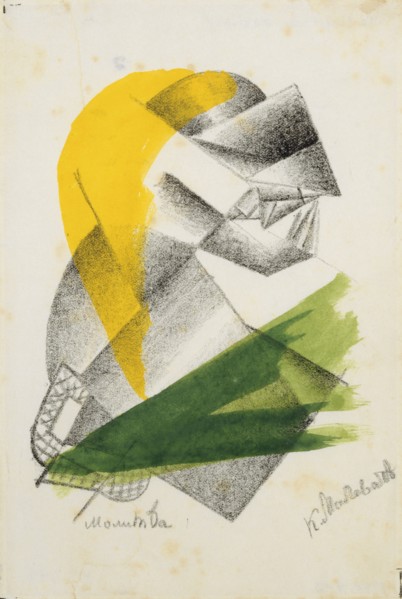 Prayer II, around 1913, lithograph, watercolored, sheet: 17.5 x 11.7 cm, Im Stein u., l, .,