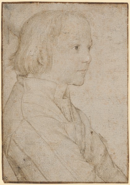 Portrait of a boy, around 1516, silver pencil, a little red chalk and elevations in white (nose,