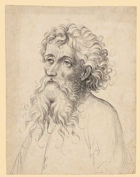 Half-length portrait of a bearded man, left, c. 1470/80, pen in black, page: 18.7 x 14.3 cm,