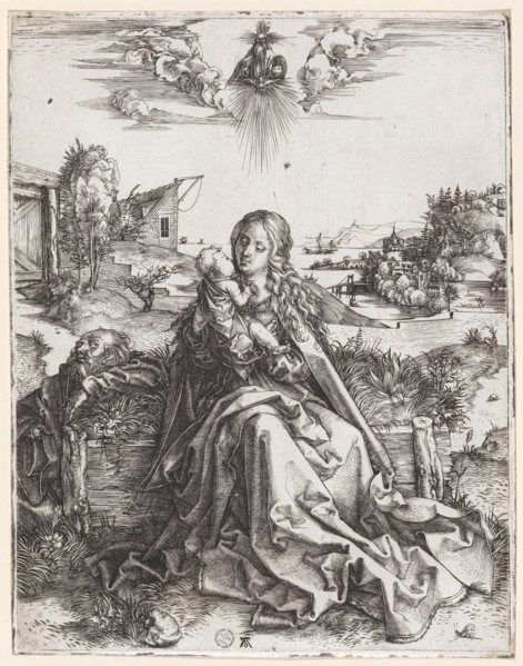 The Holy Family with the Dragonfly, 1495, copperplate engraving, condition a-b, page: 24.3 x 19.1