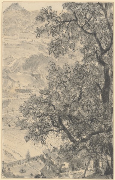 View of Hofgastein, 1874, pencil, partly heavily wiped, sheet: 20.9 x 13.3 cm, on the back and on