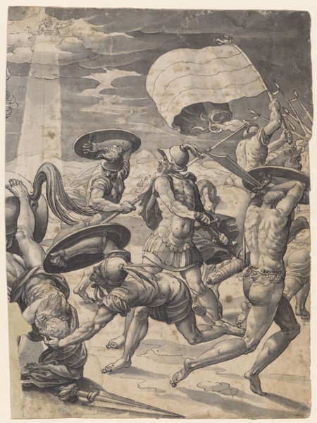 Conversion of Saul, feather in black, gray washed, verso: feather, sheet: 31.9, 32.5 x 23.4 cm, 24