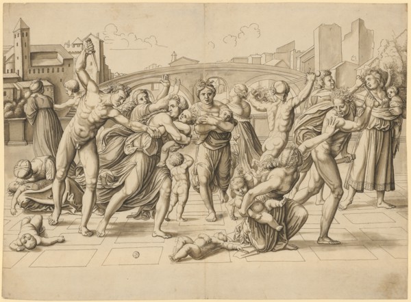 The Murder of Children in Bethlehem, pen in brown, greyish brown, sheet: 31.7 x 43.5 cm, unsigned,