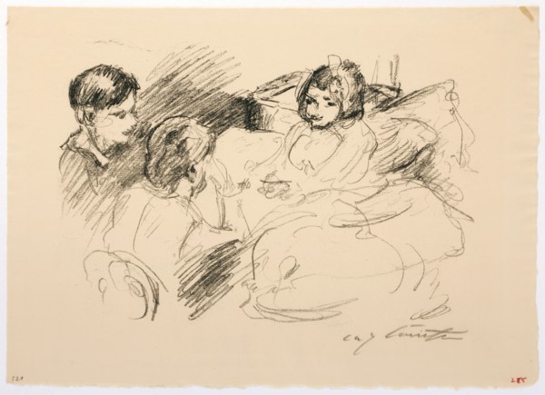Woman of the artist with Thomas and Mine, lithograph, sheet: 31 x 43.3 cm (largest mass), R. signed