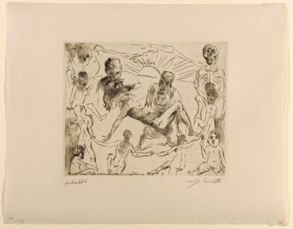 Adam's death, 1911, drypoint with surface tone (watermark: J W ZANDERS), proof, [which condition?,