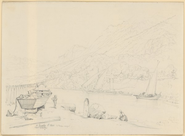 St. Gingolph., La Barque rouge, October 1840, pencil, sheet: 27.6 x 37.8 cm, U. r., inscribed and