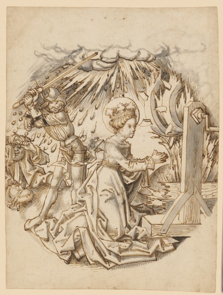 The beheading of the hl., Katharina, feather in light brown, gray washed, sheet: 21.6 x 16 cm |,