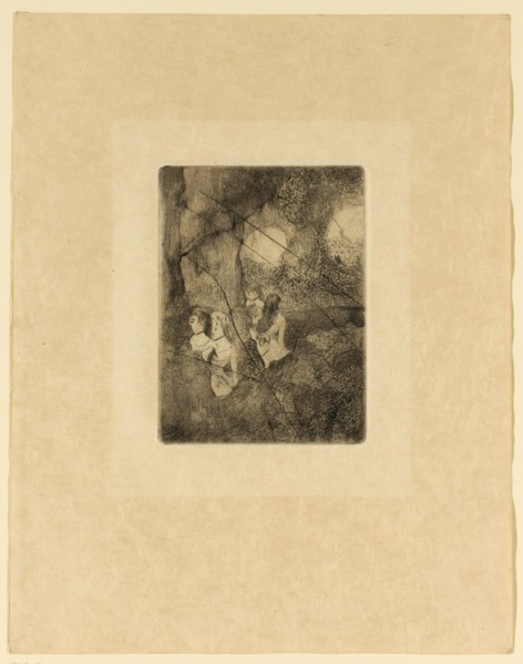 Danseuses dans la coulisse, 1879/80, etching, aquatint and drypoint, taken from plate crossed out