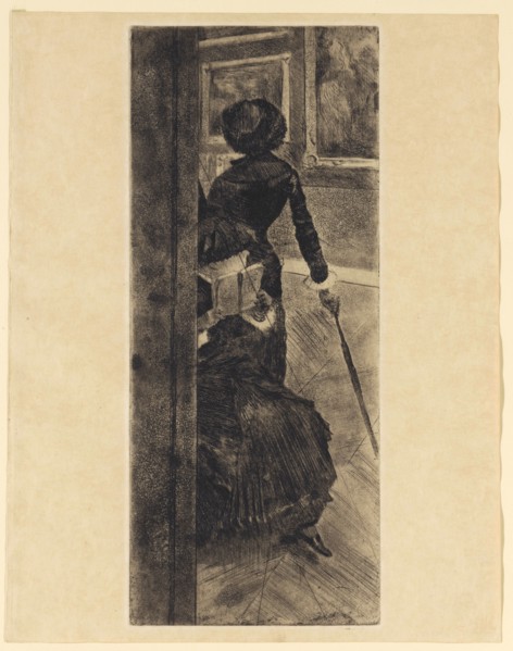 Mary Cassatt au Louvre: les peintures, 1879/80, etching, vernis mou, aquatint and drypoint, print