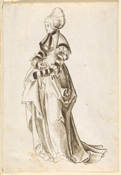 Citizen's Woman with Hood, 1st H. 16th C., Feather in Brown Black, Washed, Journal: 21.4 x 14.7 cm,