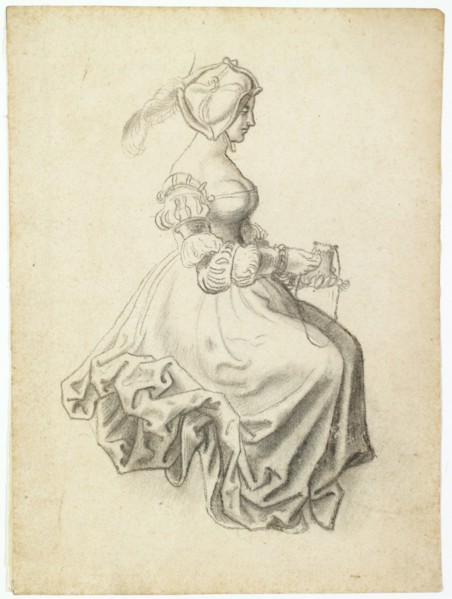 Sitting Woman with Purse, 1514/1516, Black Chalk, Sheet: 20.9 x 15.5 cm, Unrecorded, Anonym,