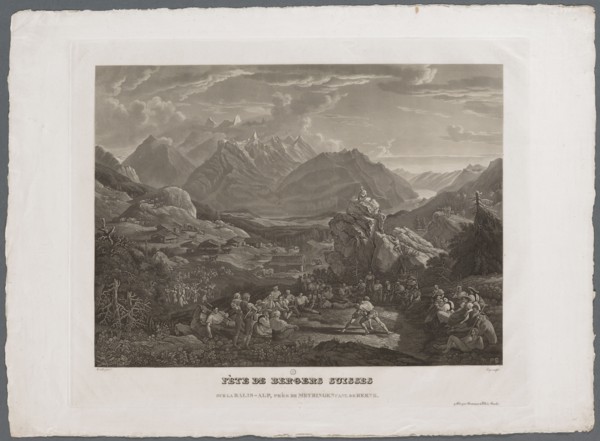 The Swinging Festival on Balisalp, after 1823, aquatint on thick vellum, folio: 54 x 74.5 cm |,
