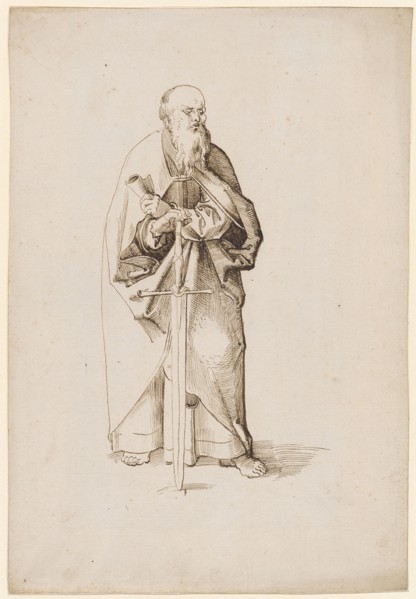 The Apostle Paul, 1st half of the 16th century, feather in brown, page: 31.2 x 21.3 cm, unmarked,