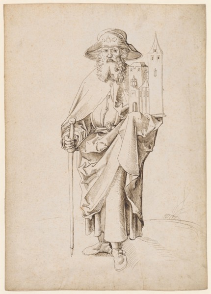 St. Sebald, 1st half of the 16th century, feather in brown, sheet: 31.1 x 22.1 cm, unsigned,