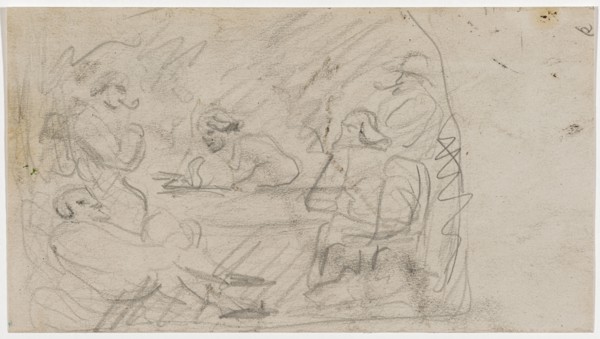Reading in the Garden, c. 1868, pencil on light gray drawing paper, sheet: 12.6 x 22.6 cm,