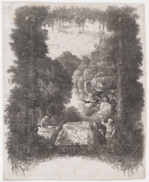 Frontispiece for Fables et Contes by Hippolyte de Thierry-Faletans, 1868, quill lithograph, sheet: