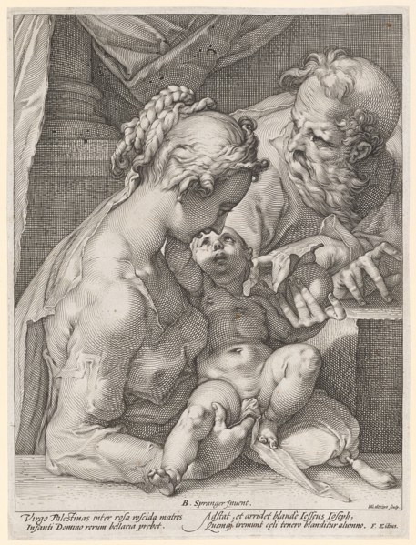The Holy Family, c. 1589, copperplate, plate: 28.8 x 21.7 cm |, Leaf: 29.1 x 21.9 cm, U. M.