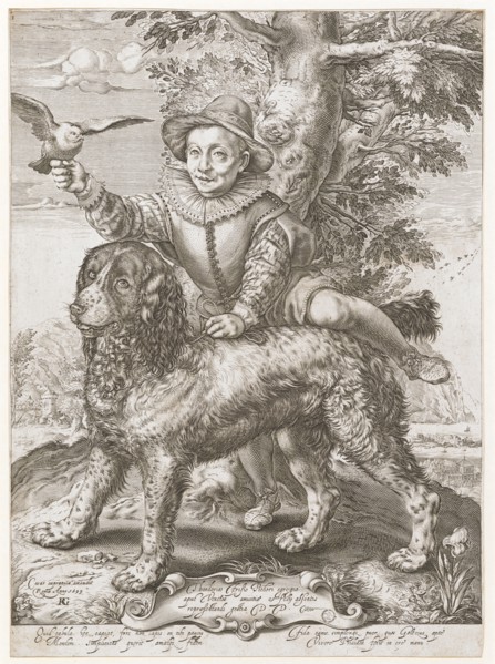 Portrait of the boy Frederick de Vries, 1599, copperplate engraving, sheet: 35.4 x 26.1 cm, U. l.,