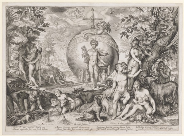 The Golden Age, 1620, copperplate, plate: 30.5 x 42.2 cm |, Leaf: 32.1 x 43.6 cm, U.M., designated: