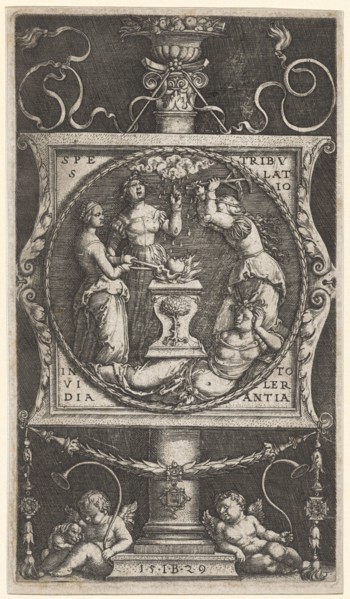 Heartforge, 1529, copperplate, sheet: 15.3 x 8.7 cm |, Plate: 15 x 8.6 cm, next to the image field