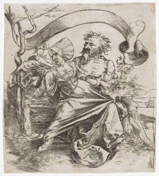 Young Woman, Threatened (The Violent One), c. 1495, Copperplate, Journal: 11.1 x 10.1 cm, Unsigned,