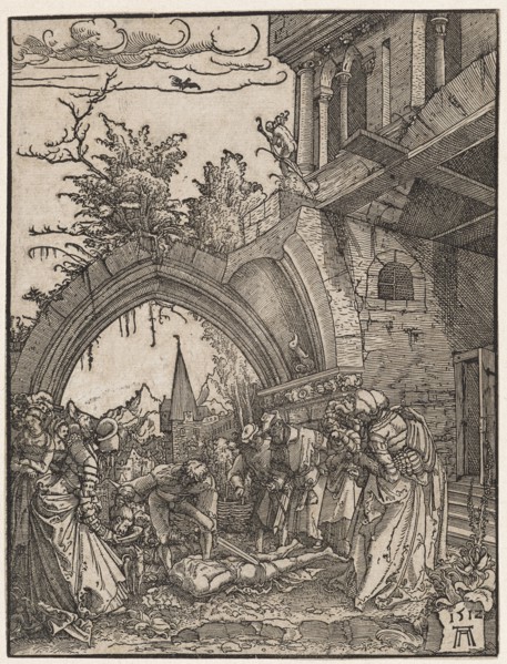 Beheading of John the Baptist, 1512, woodcut, sheet: 20.3 x 15.6 cm, U. r., dated and monogrammed: