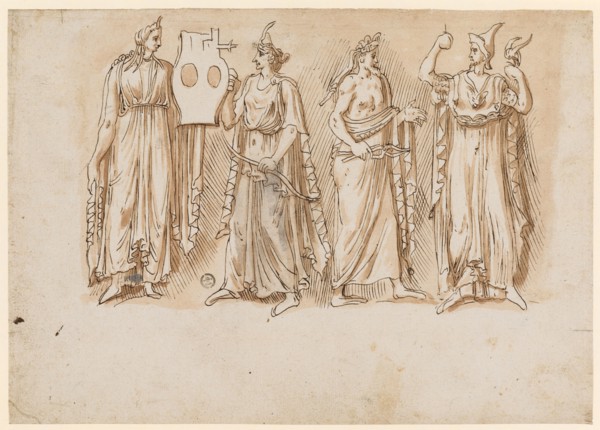 Part of the so-called Borghesian Twelve-God-Reliefs (today Louvre, Paris), 1541/47, feather in