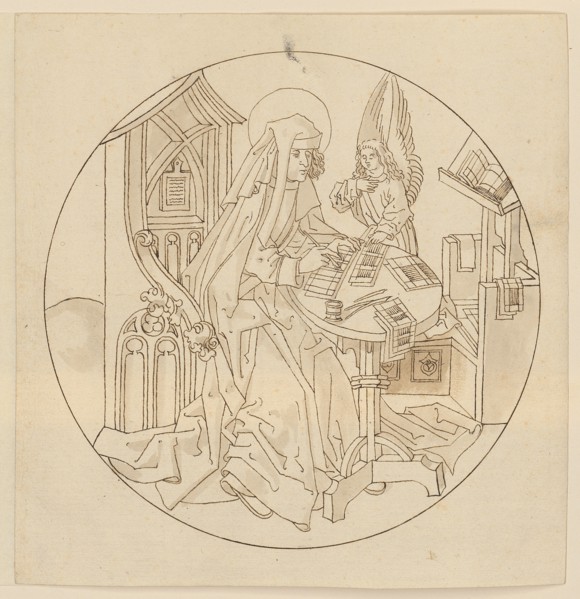 The Evangelist Matthew, early 16th century, feather in brown, light gray-brown washed, page: 19.7 x