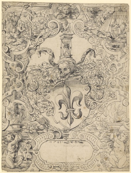 Broken glass with unidentified fleur de lys (Wyss, Bern or Rüdin, Basel?), In the upper pictures