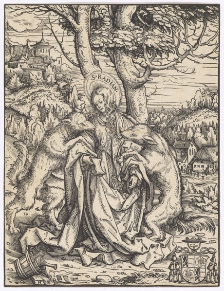 The hl., Radiana, woodcut, leaf: 20.6 x 15.7 cm, inscribed in the gloriole: S.RADIAN, u, ., l, .,
