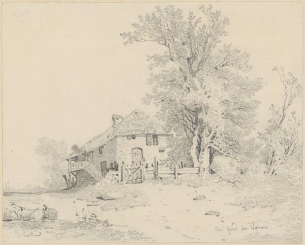 Au pied des Voirons, pencil, sheet: 16.3 x 20.7 cm, O. l., numbered in pencil: 3009, u, ., l, .,