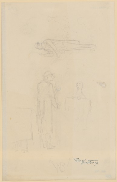 Study sheet with two conductors, pencil, sheet: 32.6 x 20.9 cm, U. M. inscribed: NB [with two