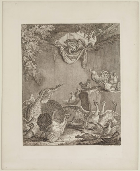 Johann Elias Ridinger, German, 1698-1769, Apparition of the Fox, 18th century, etching printed in