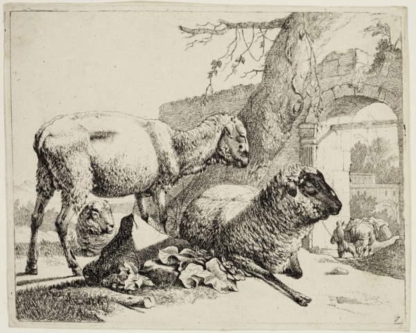 Johann Heinrich Roos, German, 1631-1685, Muleteer under the Gateway, 17th century, etching printed