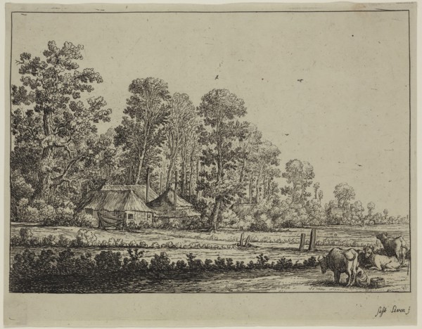 Herman Saftleven the Younger, Dutch, 1609-1685, Landscape with Woman Milking a Cow, 17th century,