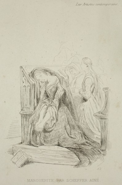 Ary Scheffer, French, 1795-1858, Marguerite, 19th century, etching printed in black ink on laid