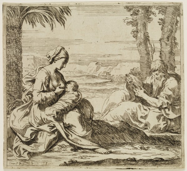 Elizabetta Sirani, Italian, 1638-1665, Rest on the Flight into Egypt, mid-17th century, etching