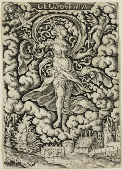 Virgil Solis, German, 1514-1562, Geometry, mid-16th century, engraving printed in black ink on laid