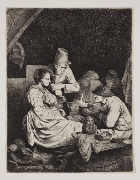 Cornelis Bega, Dutch, 1620-1664, Tavern Scene, between 1620 and 1664, etching printed in black ink