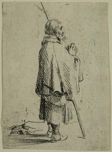 David Teniers the Younger, Flemish, 1610 - 1690, A Pilgrim, 17th century, etching printed in black