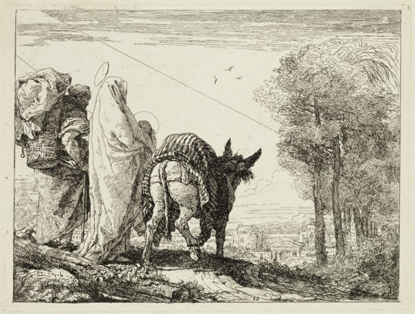 Giovanni Domenico Tiepolo, Italian, 1727-1804, Mary Holding the Child in Her Arms and Joseph with